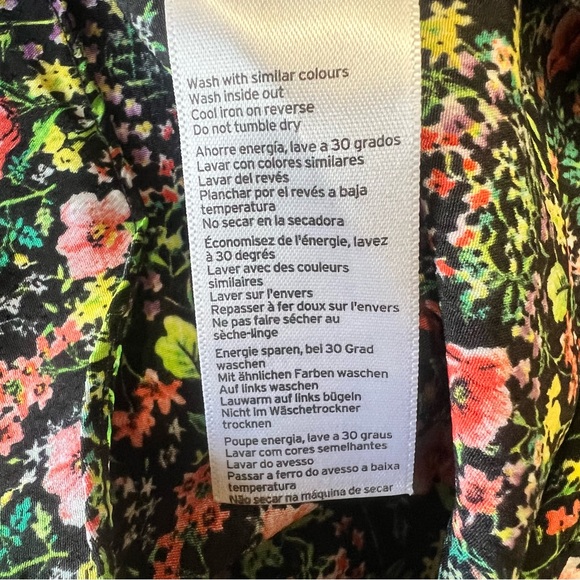 TopShop Green Floral Ruffle Wrap Dress Size 4 - Picture 6 of 8